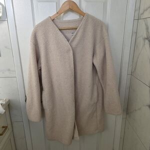 Uniqlo Pile Lined Fleece Cream Teddy Coat